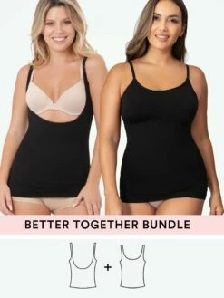 Budget ✨ Bundle Shapermint Essentials - 1 Open-Bust Shaper Cami + 1 Scoop Neck Cami ✔️